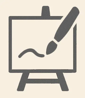 Artist drawing a portrait icon